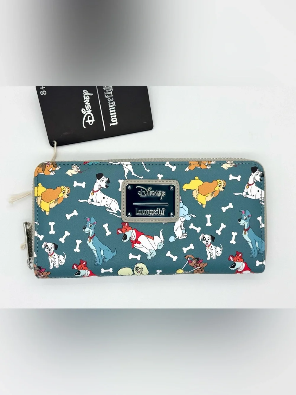 Loungefly Teal Disney Dogs Patterned Zip Wallet